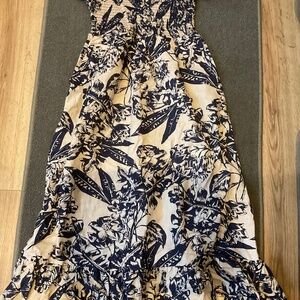 Sundress-Blue Flowers & Beige Background